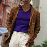 Wiaofellas  -  Autumn Winter New Style Men's Turn-Down Collar Solid Color Jacket Coat