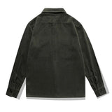 Wiaofellas New Men Corduroy Casual Shirts Long Sleeves Vintage Solid Color Top Coats Workwear Clothing