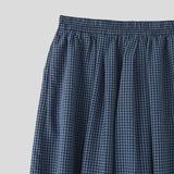 Wiaofellas  -  Men Plaid Pants Elastic Waist Joggers Loose Casual Wide Leg Trousers Men Streetwear Baggy Fashion Male Long Pants