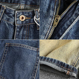 WIAOFELLAS  -  Patchwork fashion tie dye men's jeans loose straight leg American high street trend youth spring and autumn pants