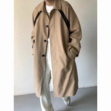 WIAOFELLAS  -  Men's Trench Coat Windbreaker Mid Long Handsome Autumn Casual Outwear