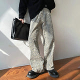 WIAOFELLAS  -  Mens Jeans Leopard Print Casual Pants Streetwear American Retro Personality Versatile Trousers Men'S Clothing Summer New