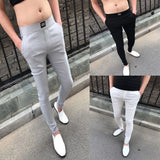 Wiaofellas  -  Cool Casual Men's Slim Fit Nine-Piece Pants Striped Sports Harlan Trousers Korean Version Trendy Cuffed Harem Pants