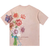 WIAOFELLAS  -  Men Hip Hop Streetwear Retro T Shirt Floral Print  Tshirt Cotton T-Shirt Short Sleeve Racing Style Couple Tops Tees New