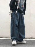 WIAOFELLAS  -  Oversize Harem Jeans Men Women Denim Pants Wide Leg Trousers Baggy Japan Overalls Street Hiphop Jeans Cargo Pants