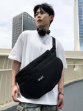 WIAOFELLAS  -  New simple mobile phone bag men's large-capacity shoulder bag fashion Messenger bag Harajuku style chest bag