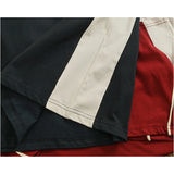 WIAOFELLAS  -  Athleisure style V-neck short-sleeved T-shirt male couple pure cotton color splicing summer fashion half sleeve base T