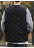 WIAOFELLAS  -  Cotton-layered Fashionable Vest Men with Autumn Winter Simple Casual Light Heated Inner Vest Cardigan Work Vest Top Aesthetic