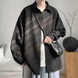 WIAOFELLAS  -  White Long Sleeved Shirt Men Fashion Society Mens Black Dress Shirt Korean Loose Casual Shirt Mens Shirts Plus Size 4XL