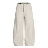 Wiaofellas  -  Vintage Carpenter Cargo Pants Multi Pockets Stitch Detail Loose Wide Straight Leg Baggy Trousers Y2K Streetwear Couple Bottoms