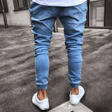 Wiaofellas  -  Mens Hole Skinny Vintage Jeans Fashion Ripped Slim Denim Pants For Men New Male Hip Hop Pleated Jean Trousers Pantalon Homme