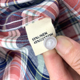 WIAOFELLAS  -  Plaid short-sleeved shirt Men's Japanese vintage linen youth summer cotton linen loose casual short-sleeved shirt