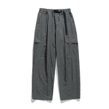 WIAOFELLAS  -  Man Fashion Trousers Hip Hop Casual Straight Leg Cargo Pants Side Pocket Design Solid Baggy Trouser Male Outdoor Pant