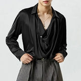 Wiaofellas  -  New Men's Casual Blouse Light Thin Shirt Loose Tops Long Sleeve Tee Shirt Spring Autumn Casual Men's Shirts
