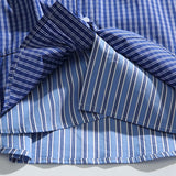 WIAOFELLAS  -  Cityboy Oversize Cargo Shirt Men Japanese Streetwear Fashion Loose Casual Plaid Splice Stripe Long Sleeve Shirts Blouses