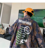 WIAOFELLAS  -  Gradient Color Long Sleeved Shirt for Men New Hong Kong Style Loose Fitting Shirt American Trend Jacket British Yuppie Men's