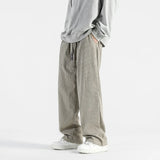 Wiaofellas  -  Corduroy Pants Men Spring Autumn Pants Men's Work Baggy Homme Casual Pants Korean Style Black Loose Straight Pants Streetwear