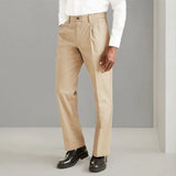 WIAOFELLAS  -  Outdoor Casual Men's Loose Straight Pants Spring Autumn Stylish Solid Color Pleated Draped Trousers Vintage Mens Suit Trousers