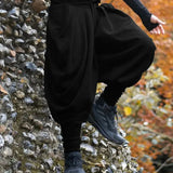 WIAOFELLAS  -  Spring Men High Street Drooping Harlen Pants Casual Solid Color Oversized Drawstring Joggers Outdoor Climbing Legging Trousers