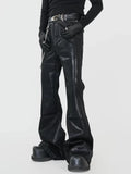 Wiaofellas  -  Y2K Mens Flared Jean Trousers For Mens Spring Summer Streetwear Fashion Bell-bottoms Men Vintage Pure Color Wide Leg Denim Pants