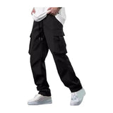 WIAOFELLAS  -  Casual Cargo Pants with Dstring And kets Workwear Sle Loose Fit High Waist Men's  Color Utili Trousers