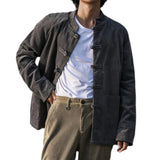 WIAOFELLAS  -  Chinese Traditional Dress Corduroy Casual Jacket Spring Autumn Fashion Plus Size Thick Coat Men Clothing Tai Chi Tang Suit Male