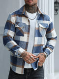Wiaofellas  -  Daily Leisure Mens Turn-down Jackets Fall Vintage Plaid Woolen Jacket Men Loose Button Coat Fashionable Streetwear