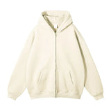 Wiaofellas  -  New Men's Hoodies Sweatshirts Zipper Hoodie Solid Color Hip Hop Mens Hooded Jacket Loose Track Hoodie Jacket Coat Streetwear