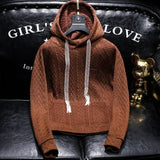 Wiaofellas  -  Male Clothes Aesthetic Hooded Sweatshirt for Men Green Solid New Rock Luxury Hoodies Loose Korean Style No Brand Cheap Autumn In