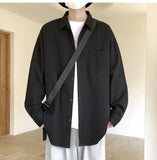 WIAOFELLAS  -  White Long Sve irt Youthful Sle Inner Wear for Men Spring Season Loose Fit Faionable Youth Japanese Sensation