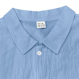 WIAOFELLAS  -  Mens Fashion Street Solid Color Cotton And Linen Y2k Tops 2025 Spring Summer New Casual Lapel Solid Color Long-Sleeved Shirt Men