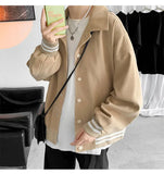 WIAOFELLAS  -  Retro Workwear Jacket Japanese Men's Vintage Baseball Jacket Men's Trendy Casual Loose Men's Jacket