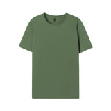 WIAOFELLAS  -  Pure Cotton Short Sleeve T-shirt Men's Round Neck Loose Solid Color Base Shirts Top Tees