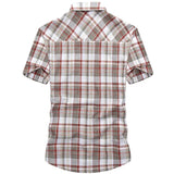 WIAOFELLAS  -  New Short Sleeve Plaid Shirt Summer Thin Polo Collar Solid Loose Men's Casual Half Sleeve