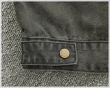 WIAOFELLAS  -  Vertical collar button-down tooling biker jacket men's texture granular bead canvas woven vintage casual Detroit jacket