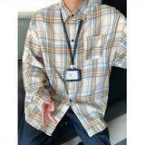 Wiaofellas  -  New Arrival Mens Plaid Shirt Long Sleeve Casual Shirts Dress Shirt Classic Shirts Tops Blouse Male Clothes Outerwear