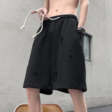 WIAOFELLAS  -  High Street Ripped Men Summer Retro Sports Cropped Pants