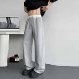 WIAOFELLAS  -  Trendy Men's Drawstring Design Contrast Color Trousers New Fashion Summer Loose High-waisted Wide Leg Pants Male