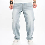 WIAOFELLAS  -  Spring Autumn  New Men's Jeans Korean Casual Pants High Street Straight Student Loose Wide Black Grey Blue Baggy Denim Pant