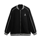 WIAOFELLAS  -  New Men's Casual Jacket Coat Embroidery Letter Logo Striped Patchwork College Baseball Jackets Zipper Outerwear Male Clothes
