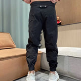 WIAOFELLAS  -  Mens Leggings Hook And Loop Fastener Thin Trousers Streetwear Breathable Versatile Jogging Casual Pants Men'S Clothing Spring