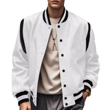 WIAOFELLAS  -  Spring and Autumn New Mens Y2K Baseball Jacket Sweater Fashion Plus Velvet Style Splicing Single-Breasted Flight Jacket Men