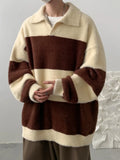 WIAOFELLAS  -  Men's Lapel Knit Pullover Knitted Sweater Large Size Spring Autumn Winter Warm Tops Youth Casual Polo Collar Pullover B221