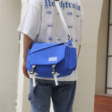 WIAOFELLAS  -  Men Oxford Crossbody Bags Travel Casual Top-handle Messenger Bag Outdoor Handbag Travel School Retro Zipper Shoulder Bag