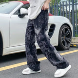 Wiaofellas  -  Y2K Fashion Graphic Embroidery Baggy Jeans Pants For Men Clothing Straight Wide Leg Women Denim Trousers Pantalones Hombre