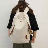 WIAOFELLAS  -  Fashion Women's Nylon Cloth Solid Color Large Capacity Student Schoolbag Simple Casual Ladies Outdoor Versatile Travel Backpack