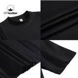 WIAOFELLAS  -  69% Cotton Stretch Men's T-Shirt - Breathable Modern Fit with Vertical Seam Detail, Timeless Casual Top for Everyday Comfort