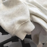 WIAOFELLAS  -  Retro American Thin round Neck Sweatshirt Women Long Sleeve Loose Oversize Couple Tops Men Trendy White Gray Autumn Winter