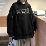 WIAOFELLAS  -  Autumn Letter Printed Hooded Sweatshirts Hombre Y2K Vintage Fleece Pullover Hoodies 2024 New Oversized Hip Hop Fashion Hoody