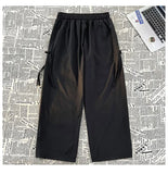 WIAOFELLAS  -  Men's Casual Pants Hip Hop Street Style Baggy Wide Leg Pants Drawstring Elastic Waist Trousers Outdoor Jogging Trousers